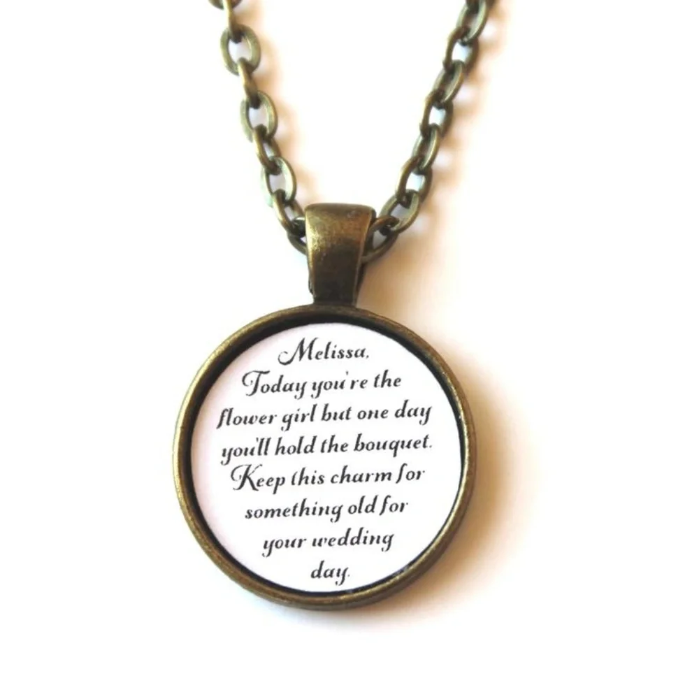 New Wedding Flower Girl Necklace Gift from bride